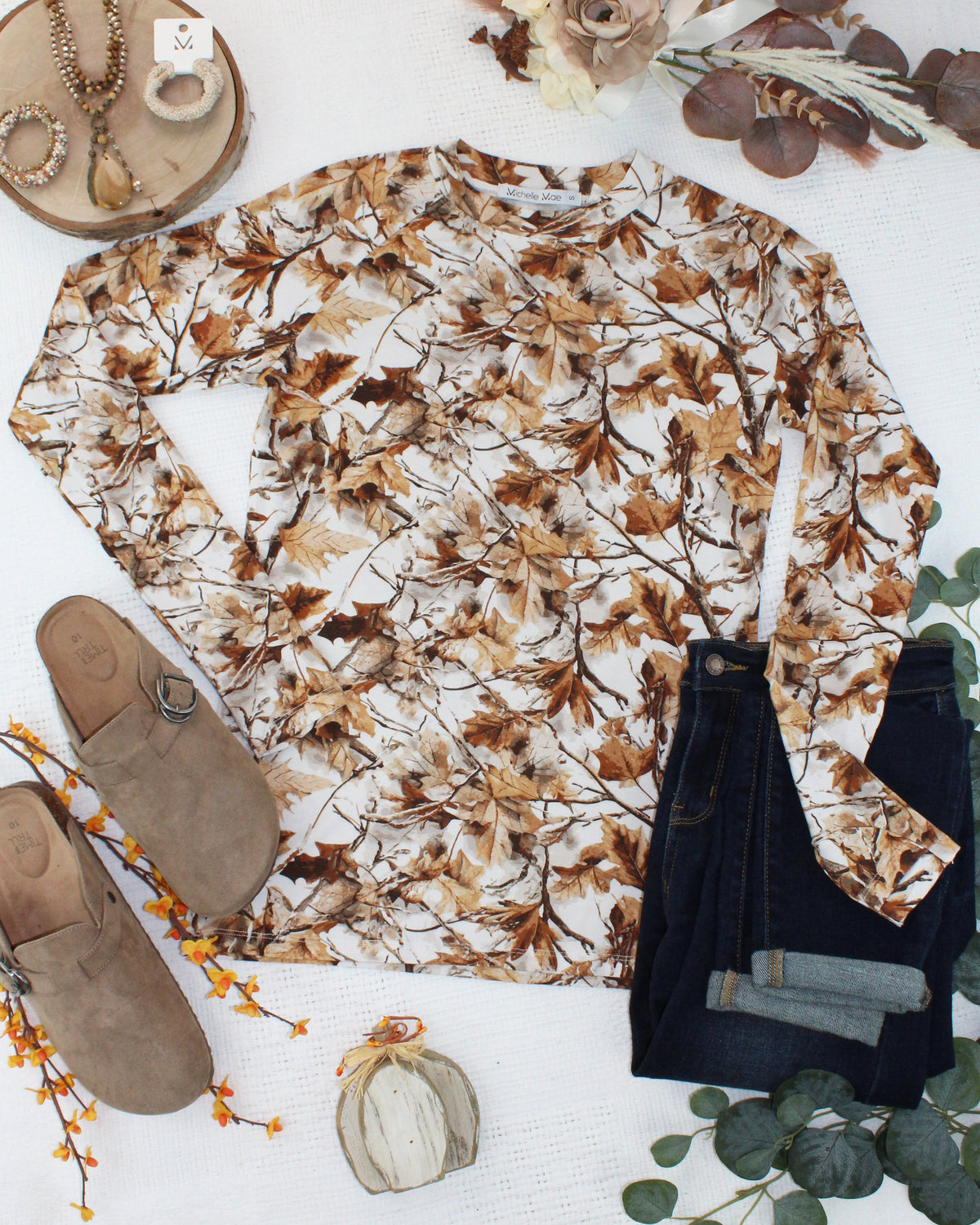 Blair Long Sleeve Top in Woodsy Camo
