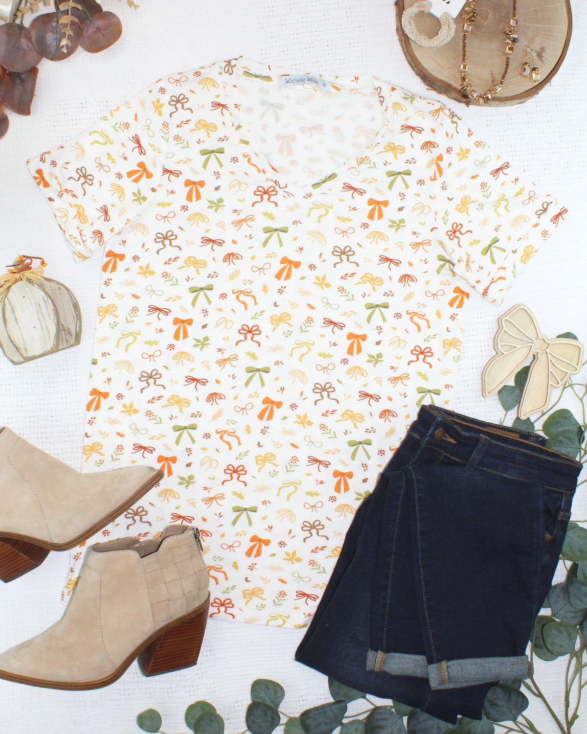Sophie Top in Harvest Bows