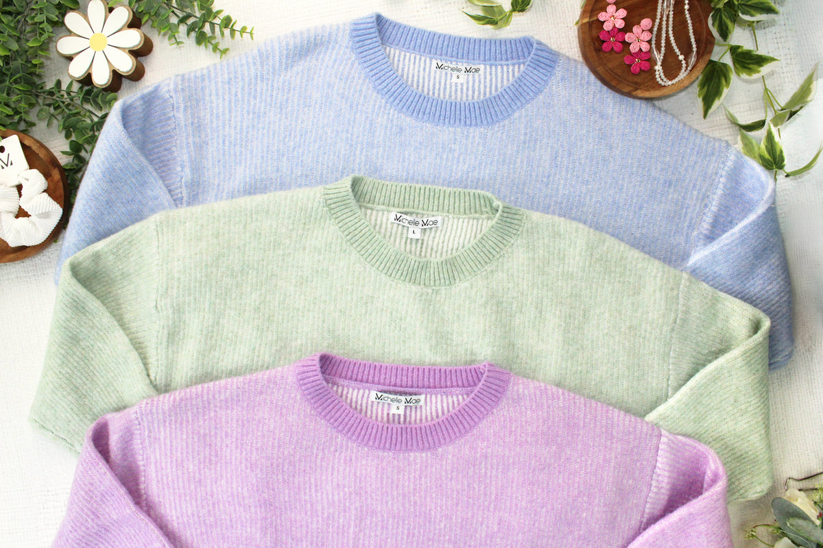 Josie Cozy Crew Sweater in Lavender