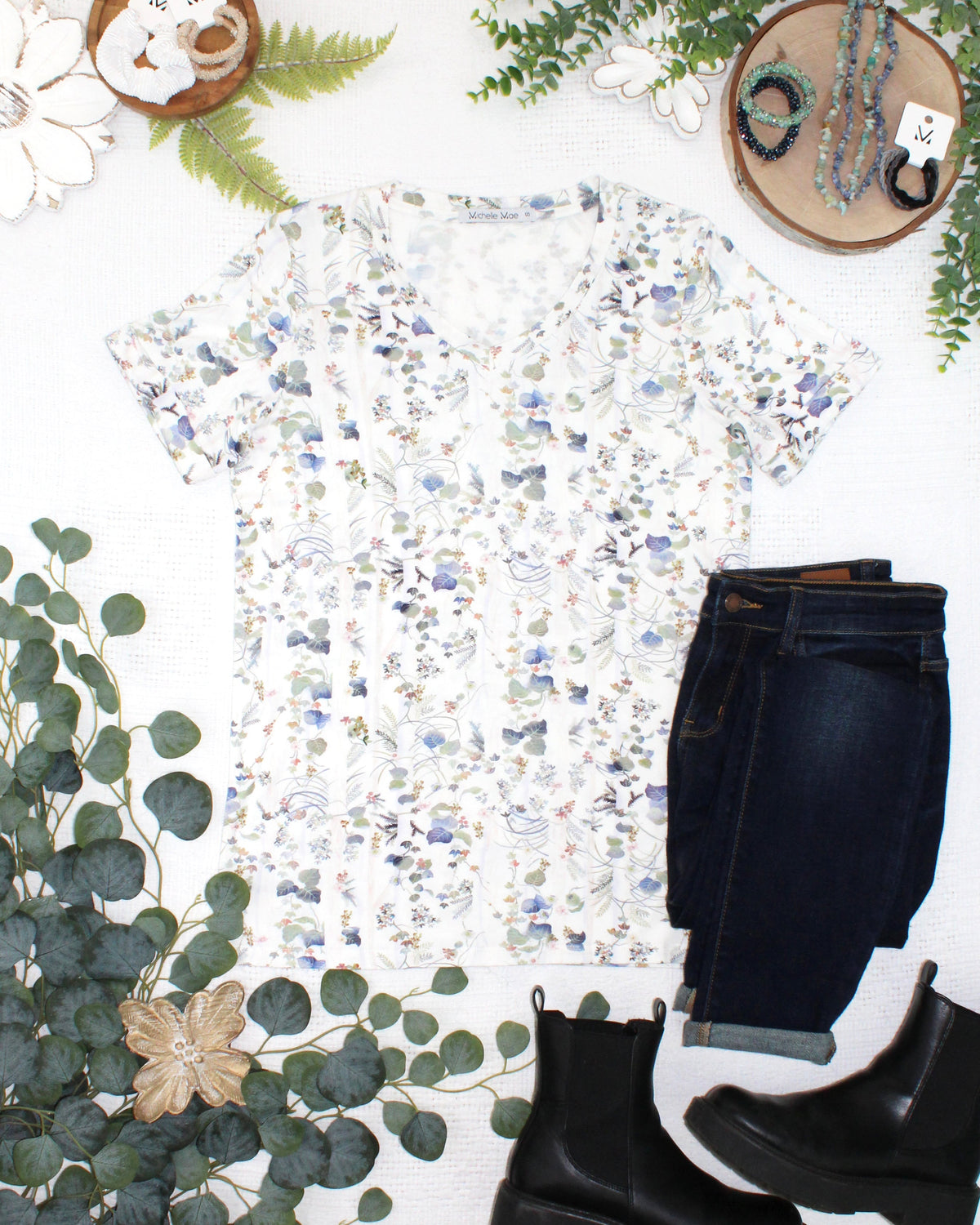 Sophie Top in Olive Meadow