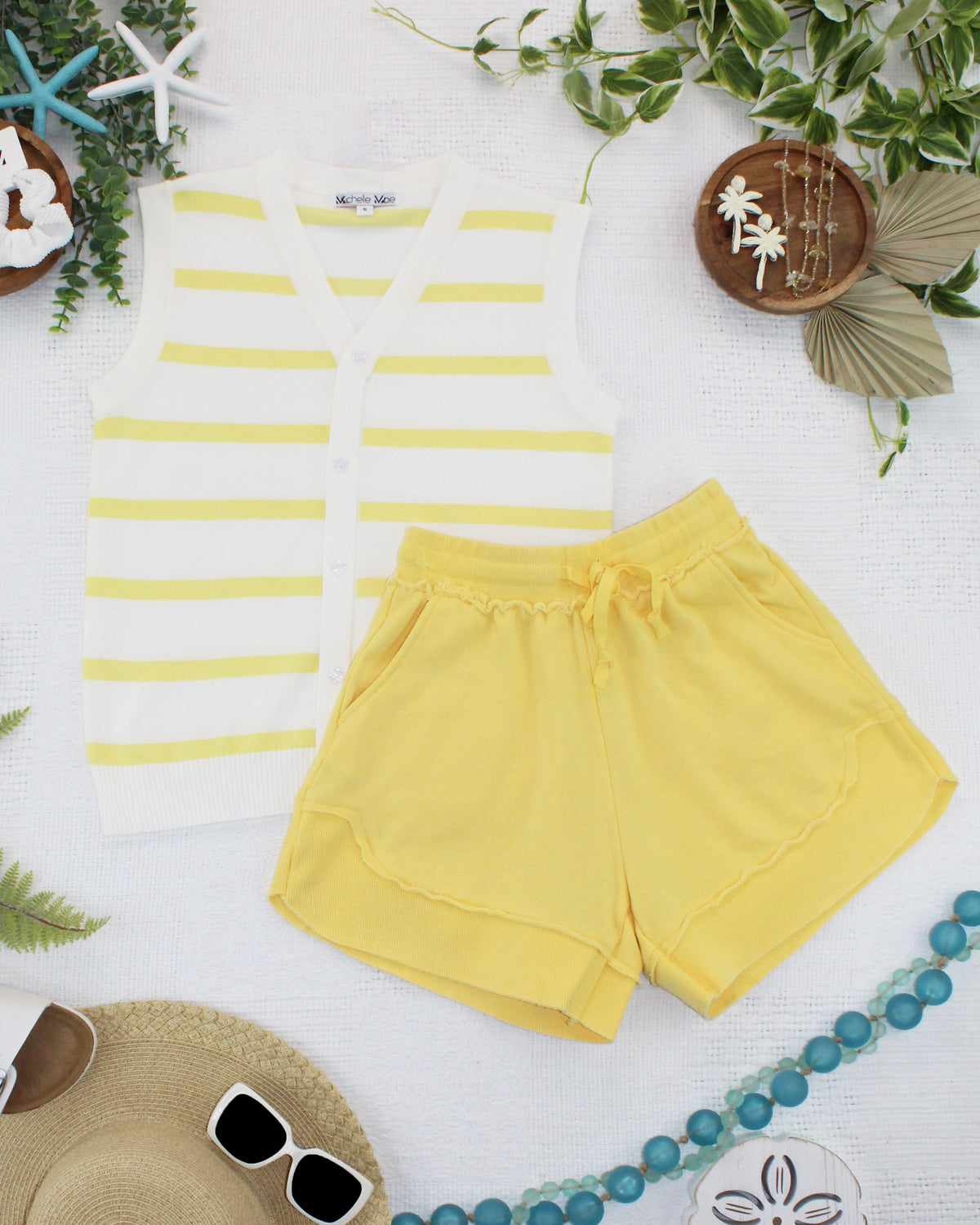 French Terry Stevie Shorts in Lemon