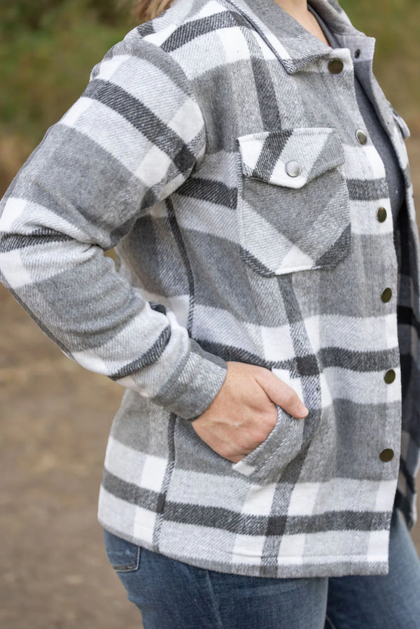 Classic Grey Plaid Shacket by Michelle Mae