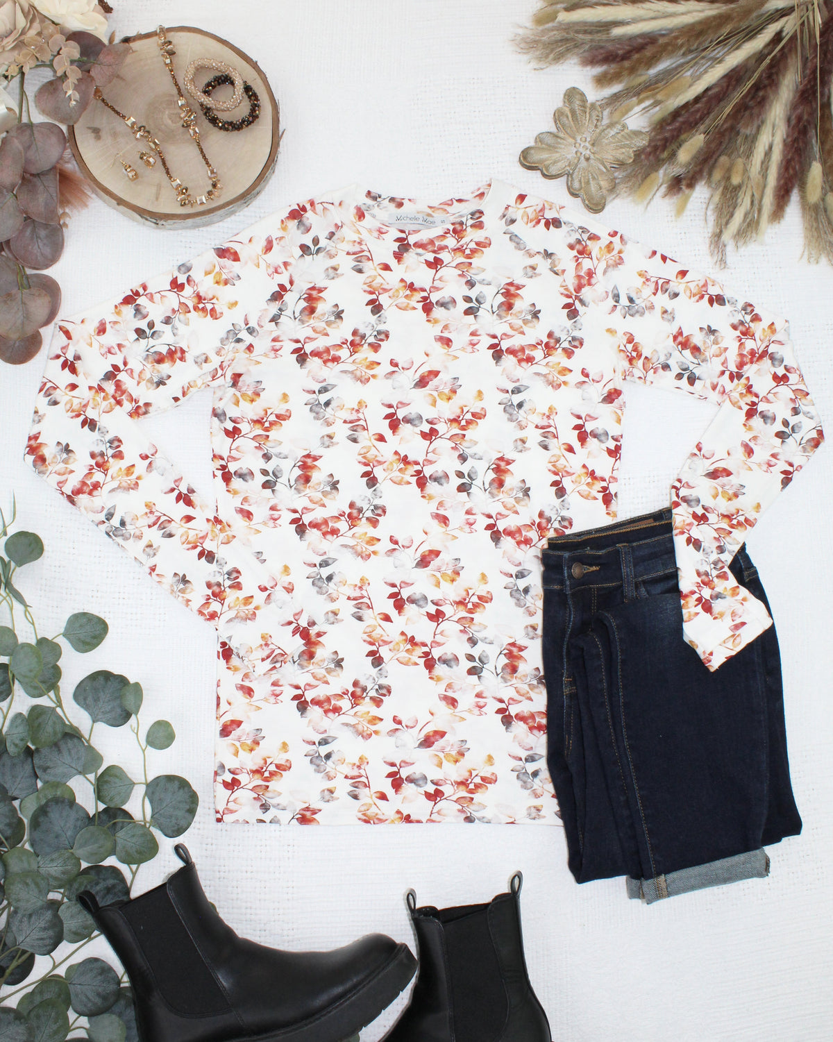 Blair Long Sleeve Top in Autumn Watercolor