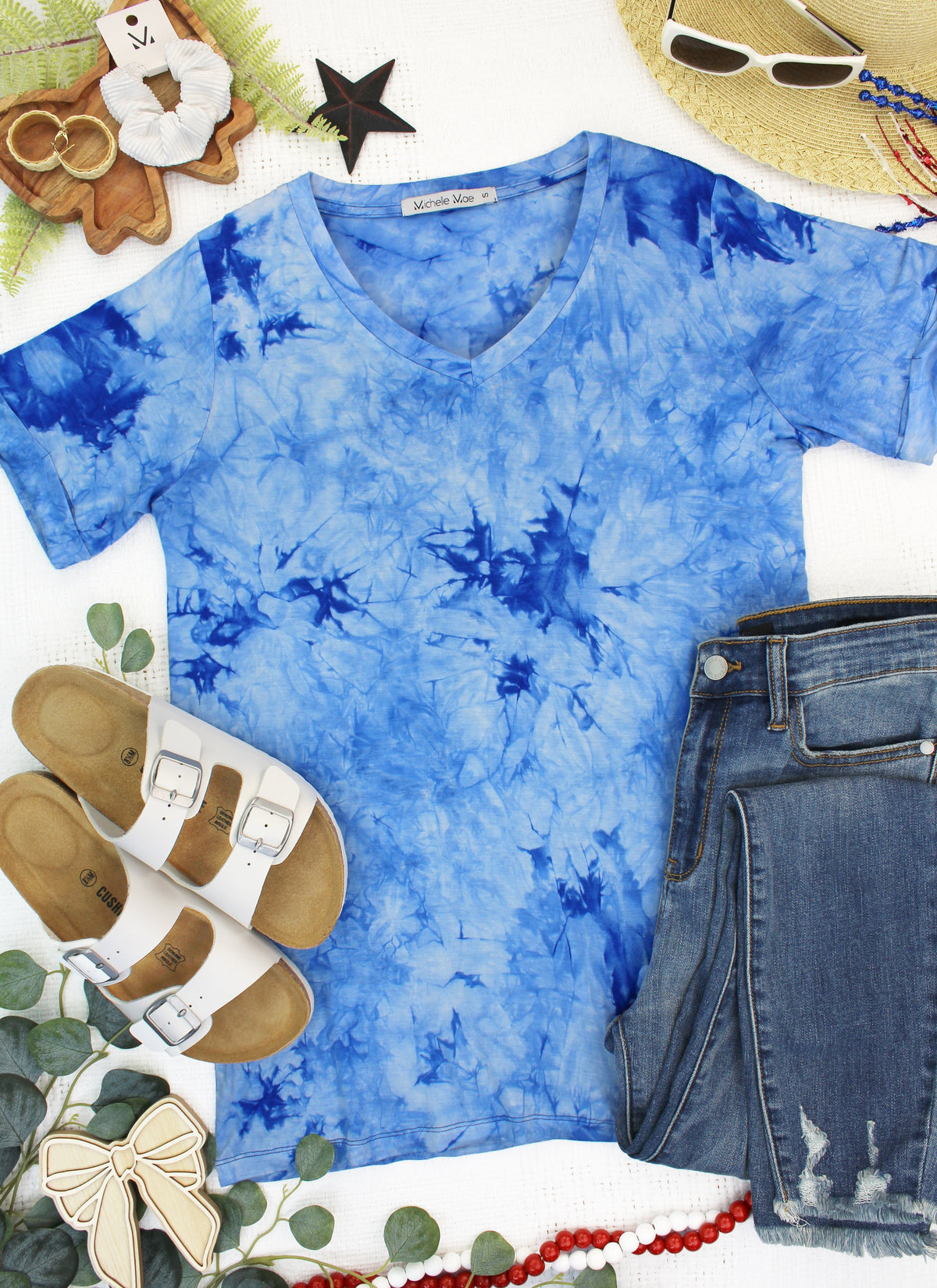 Sophie Top in Blue Tie Dye
