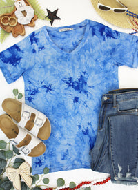 Sophie Top in Blue Tie Dye