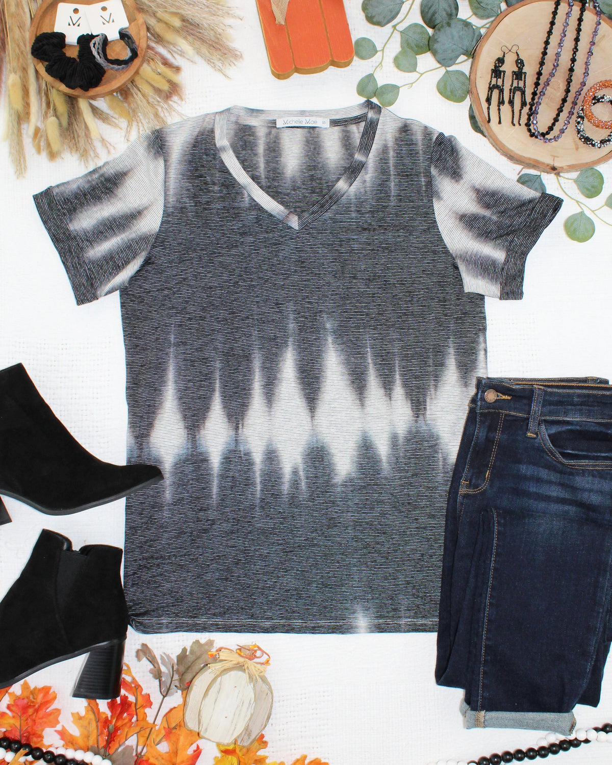 Sophie Top in Ombre Micro Stripes Midnight and White