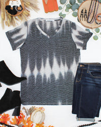 Sophie Top in Ombre Micro Stripes Midnight and White