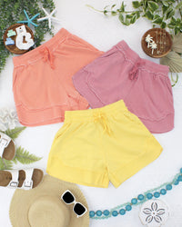 French Terry Stevie Shorts in Spring Peach