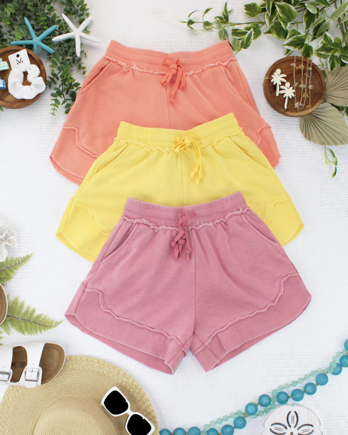 French Terry Stevie Shorts in Dusty Pink