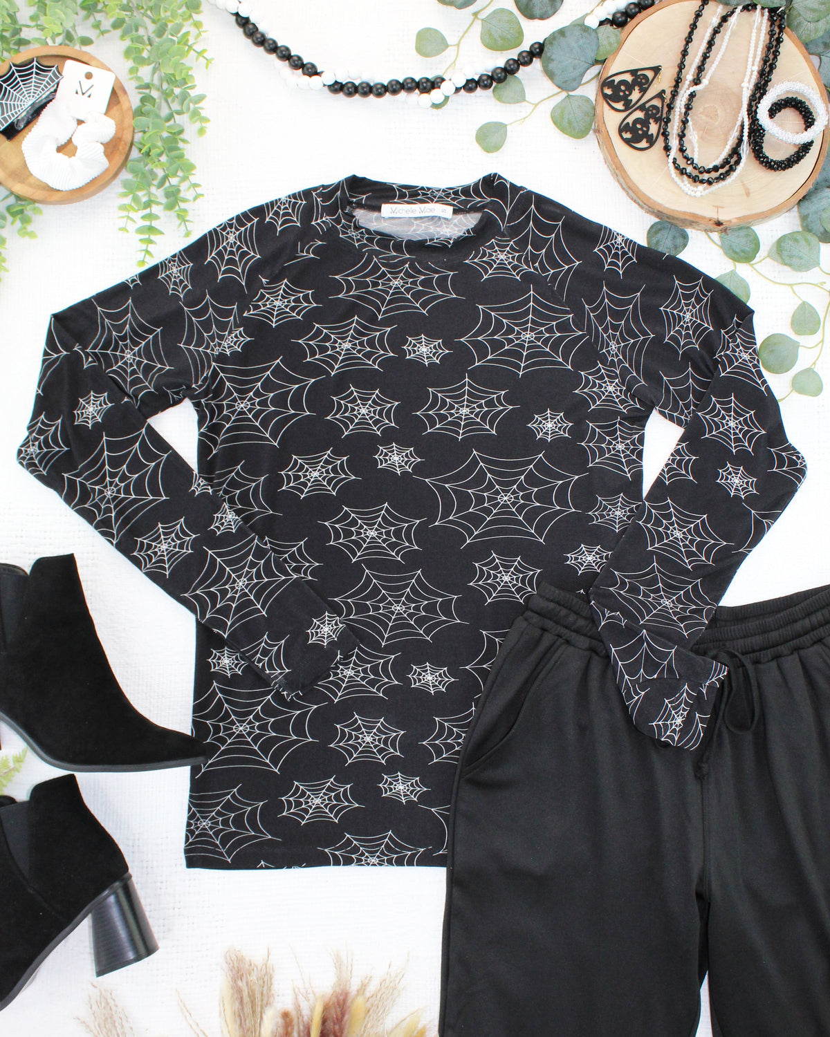 Blair Long Sleeve Top in Midnight Webs