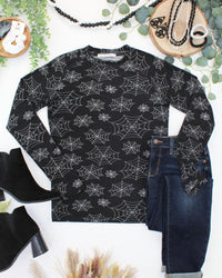 Blair Long Sleeve Top in Midnight Webs