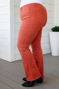 Mid Rise Slim Bootcut Jeans in Terracotta by Judy Blue