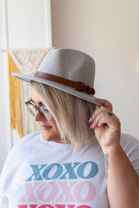 Wool Panama Hat in Light Grey