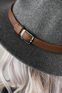 Wool Panama Hat in Dark Grey - Boutique 1780