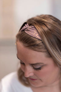 Handmade Knotted Headband in Marbled Lavender