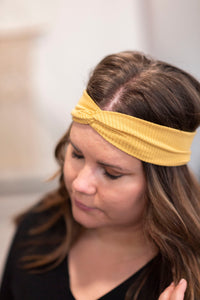 Handmade Knotted Headband in Mustard