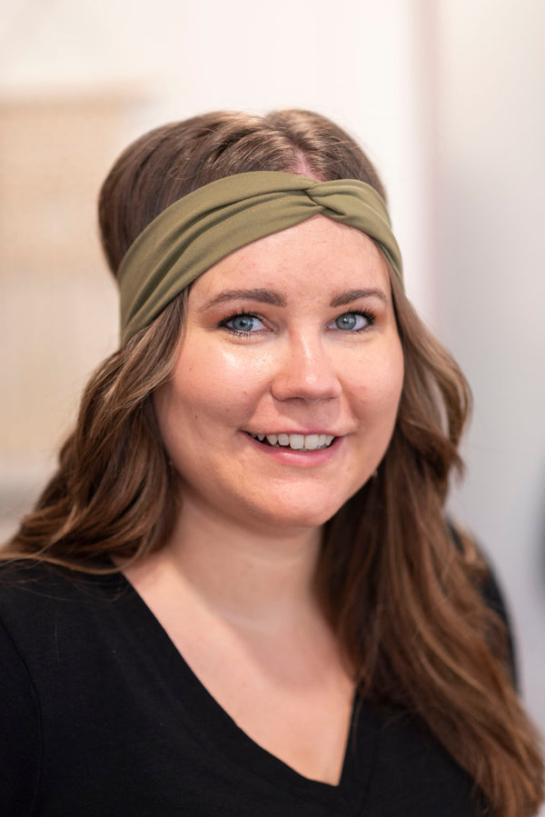 Handmade Knotted Headband in Olive