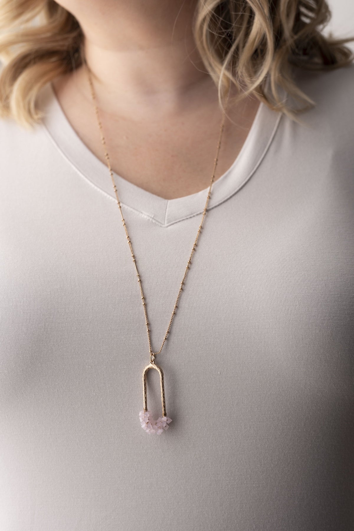 Rock Candy Necklace in Pink - Boutique 1780