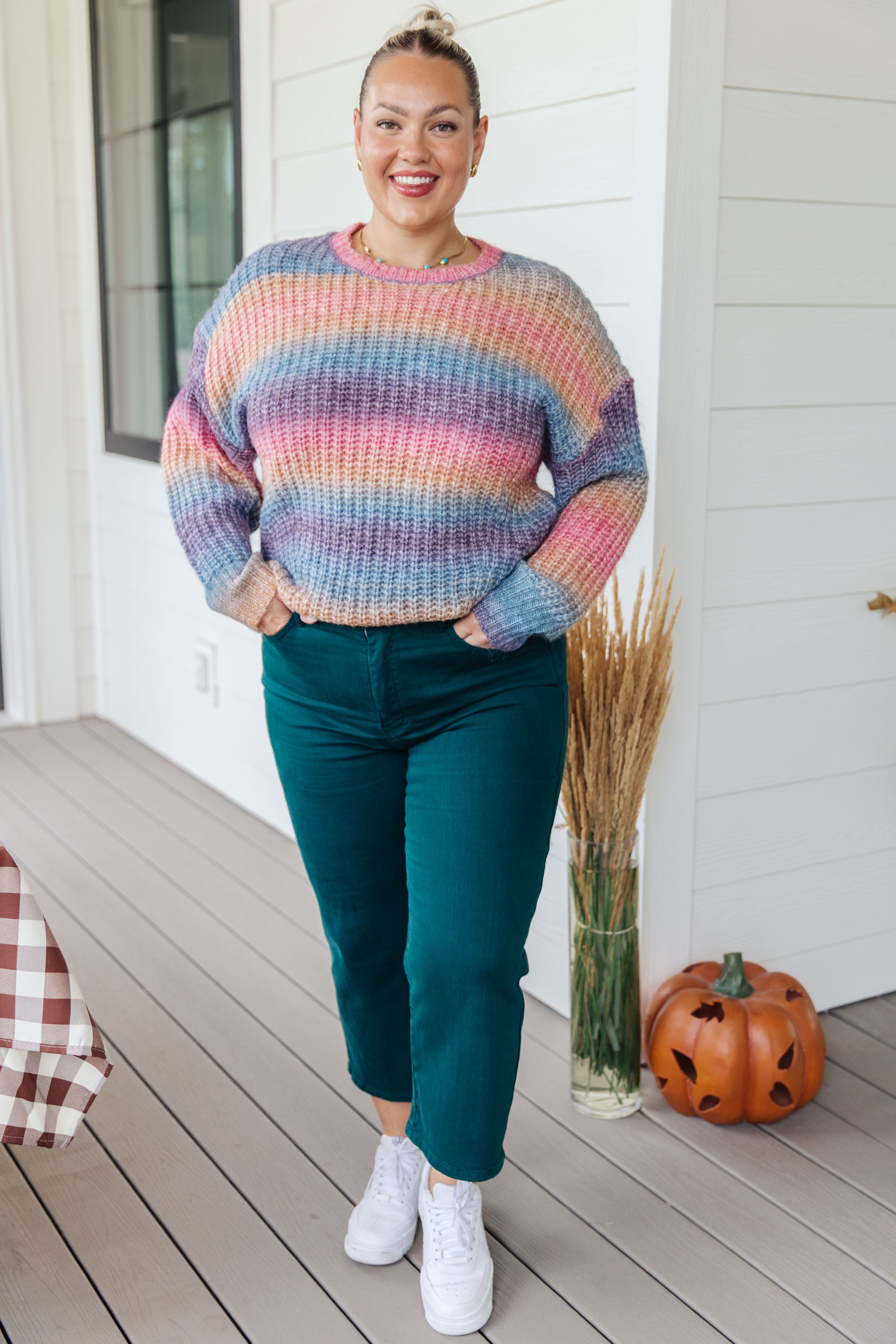 Plus size rainbow clearance jumper