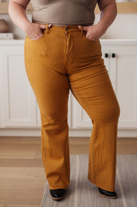 High Rise Control Top Flare Jeans in Marigold by Judy Blue