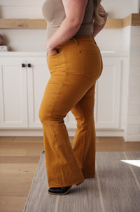 High Rise Control Top Flare Jeans in Marigold by Judy Blue