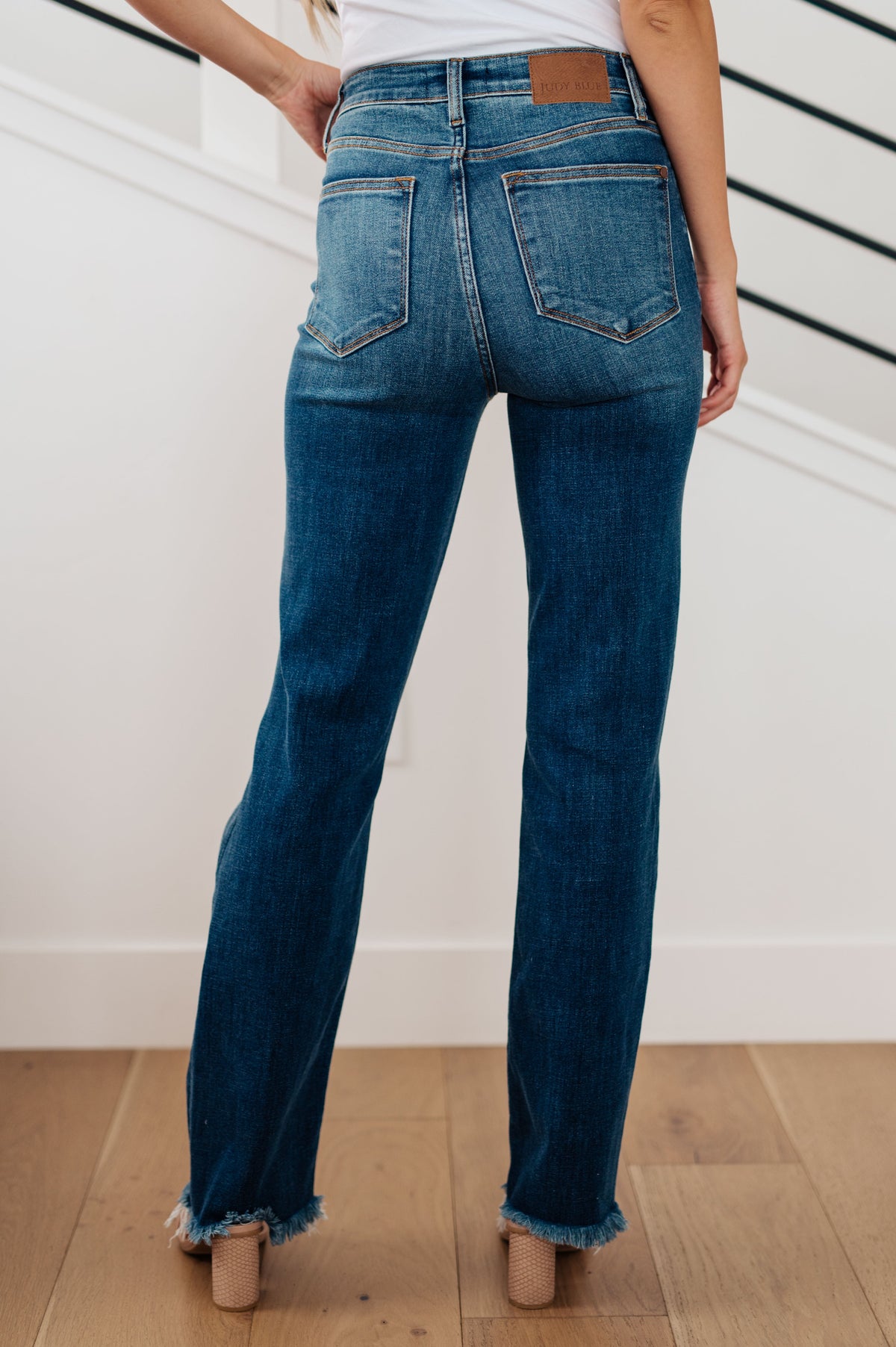 High Rise Distressed Straight Jeans by Judy Blue