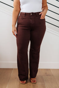 Espresso High Rise Control Top Flare Jeans by Judy Blue