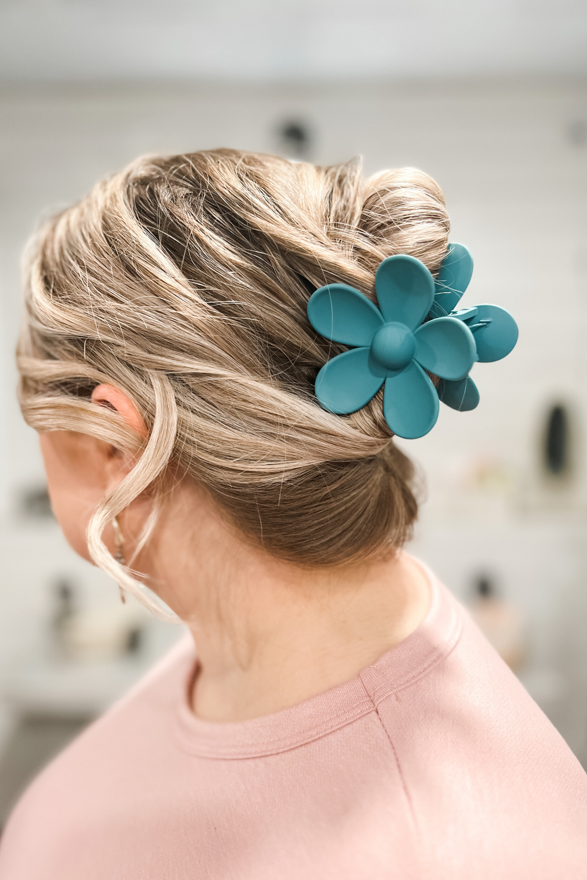 Turquoise Flower Hair Claw